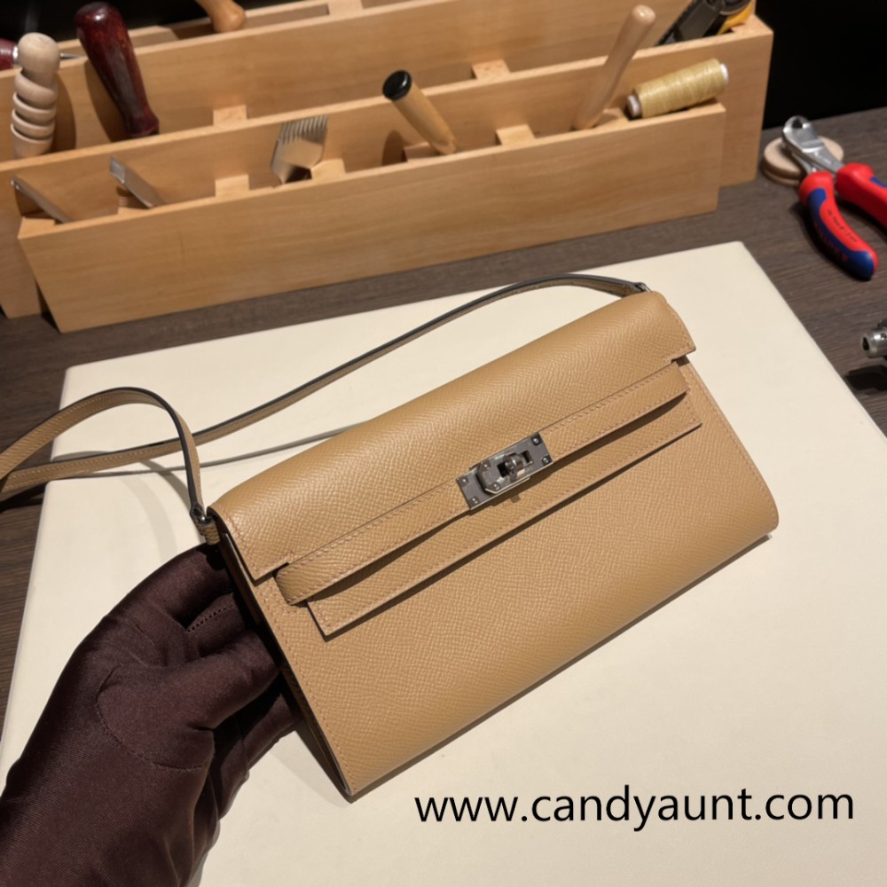 Silver Hardware  Full Handmade Kelly Wallet Long To Go  epsom 