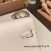 10/Craie   Silver Hardware   Full Handmade Kelly Wallet Long To Go   epsom  
