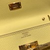  9R/Lime  Gold Hardware  Full Handmade Kelly Wallet Long To Go   epsom  