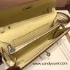 1Z/Jaune Poussin   Silver Hardware Full Handmade Kelly Wallet Long To Go   epsom  