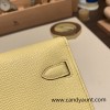 1Z/Jaune Poussin   Silver Hardware Full Handmade Kelly Wallet Long To Go   epsom  