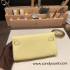 1Z/Jaune Poussin   Silver Hardware Full Handmade Kelly Wallet Long To Go   epsom  