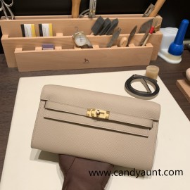 S2/Trench   Gold Hardware  Full Handmade Kelly Wallet Long To Go   epsom  