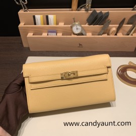1S Foin  Gold Hardware  Full Handmade Kelly Wallet Long To Go   epsom  