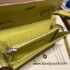  9R/Lime  ライム Silver Hardware  Full Handmade Kelly Wallet Long To Go   epsom  