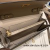  81/Gris Tourterelle  Gold Hardware    Full Handmade Kelly Wallet Long To Go   epsom  
