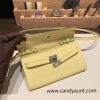  1Z/Jaune Poussin   Silver Hardware   Full Handmade Kelly Wallet Long To Go   epsom  