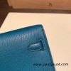  Chevre W0/Vert Bosphore   Gold Hardware  Full Handmade Kelly Wallet Long To Go   epsom  