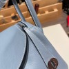 Hermes Lindy 26cm evercolor J7 /Blue Lin Silver Hardware   lindy26-002