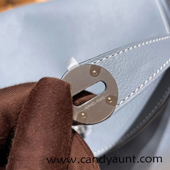 Hermes Lindy 26cm evercolor J7 /Blue Lin Silver Hardware lindy26-002 Hermes Lindy 26cm evercolor J7 /Blue Lin Silver Hardware lindy26-002