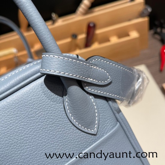 Hermes Lindy 26cm evercolor J7 /Blue Lin Silver Hardware lindy26-002 Hermes Lindy 26cm evercolor J7 /Blue Lin Silver Hardware lindy26-002