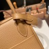 Hermes Lindy 26cm Clemence 4B /Biscuit Gold Hardware lindy26-014