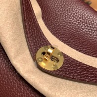 Hermes Lindy 26cm Clemence 0G /Rouge Sellier   Gold Hardware lindy26-016
