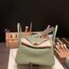 Hermes Lindy 26cm Clemence Q1/ Sauge  Gold Hardware lindy26-017