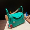 Hermes Lindy 26cm Clemence 6W/ Menthe& 18 /Étoupe Grey (Étoupe) lindy26-019