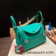Hermes Lindy 26cm Clemence 6W/ Menthe& 18 /Étoupe Grey (Étoupe) lindy26-019 Hermes Lindy 26cm Clemence 6W/ Menthe& 18 /Étoupe Grey (Étoupe) lindy26-019