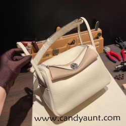 Hermes Lindy 26cm Clemence I2 /Nata Silver Hardware lindy26-020