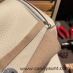 Hermes Lindy 26cm Clemence I2 /Nata Silver Hardware lindy26-020