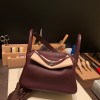 Hermes Lindy 26cm Clemence 0G /Rouge Sellier Silver Hardware lindy26-026