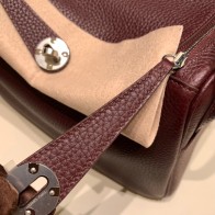 Hermes Lindy 26cm Clemence 0G /Rouge Sellier Silver Hardware lindy26-026