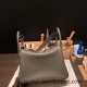 Hermes Lindy 26cm Clemence 8F /Etain Silver Hardware lindy26-031 Hermes Lindy 26cm Clemence 8F /Etain Silver Hardware lindy26-031