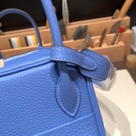 Hermes Lindy 26cm Clemence 2T /Blue Paradise Gold Hardware lindy26-036