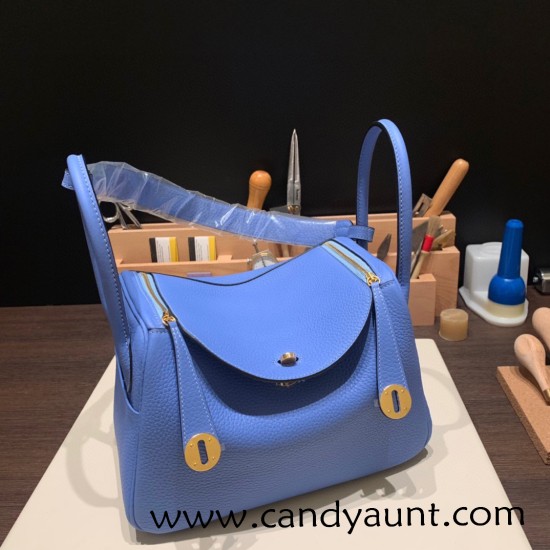 Hermes Lindy 26cm Clemence 2T /Blue Paradise Gold Hardware lindy26-036 Hermes Lindy 26cm Clemence 2T /Blue Paradise Gold Hardware lindy26-036