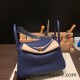 Hermes Lindy 26cm Clemence 73/ Blue Saphir Gold Hardware lindy26-042 Hermes Lindy 26cm Clemence 73/ Blue Saphir Gold Hardware lindy26-042