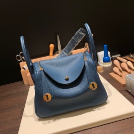 Hermes Lindy 26cm Clemence S4/ Deep Blue lindy26-046