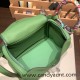 Hermes Lindy 26cm Clemence 3I /Vert Criquet Silver Hardware lindy26-048 Hermes Lindy 26cm Clemence 3I /Vert Criquet Silver Hardware lindy26-048