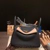 Hermes stock 30cm Lindy Clemence 89/ Black Gold Hardware