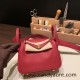 Hermes Mini Lindy Evercolor K1 / Rouge Grenat Gold Hardware 003 Hermes Mini Lindy Evercolor K1 / Rouge Grenat Gold Hardware 003
