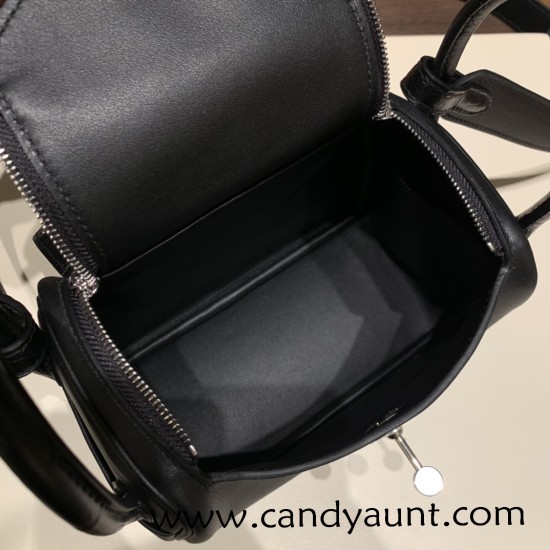 Hermes Mini Lindy touch 89 /Black & K1 / Rouge Grenat Silver Hardware 004 Hermes Mini Lindy touch 89 /Black & K1 / Rouge Grenat Silver Hardware 004