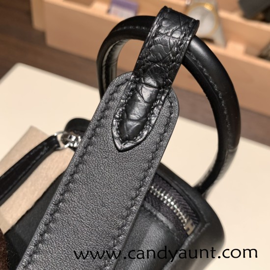 Hermes Mini Lindy touch 89 /Black & K1 / Rouge Grenat Silver Hardware 004 Hermes Mini Lindy touch 89 /Black & K1 / Rouge Grenat Silver Hardware 004
