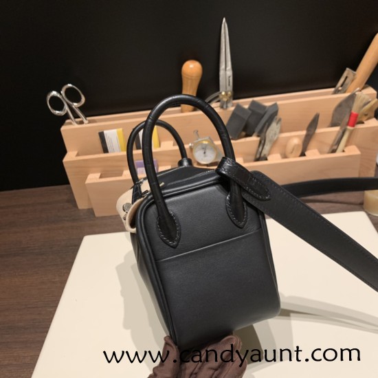 Hermes Mini Lindy touch 89 /Black & K1 / Rouge Grenat Silver Hardware 004 Hermes Mini Lindy touch 89 /Black & K1 / Rouge Grenat Silver Hardware 004