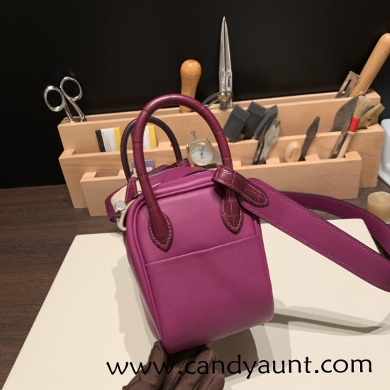 Hermes Mini Lindy touch P9 / Anemone Silver Hardware 005 Hermes Mini Lindy touch P9 / Anemone Silver Hardware 005
