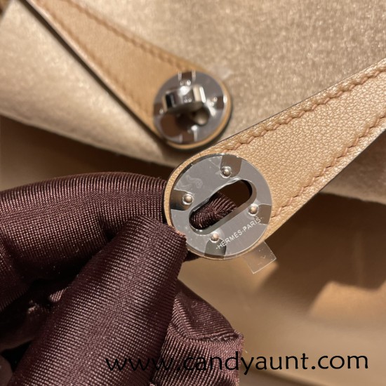 Hermes Mini Lindy swift 0M/Chai & X9 /Mauve Sylvestre Silver Hardware 012 Hermes Mini Lindy swift 0M/Chai & X9 /Mauve Sylvestre Silver Hardware 012
