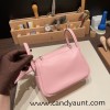 Hermes Mini Lindy swift 3Q /Rose Sakura Silver Hardware 013