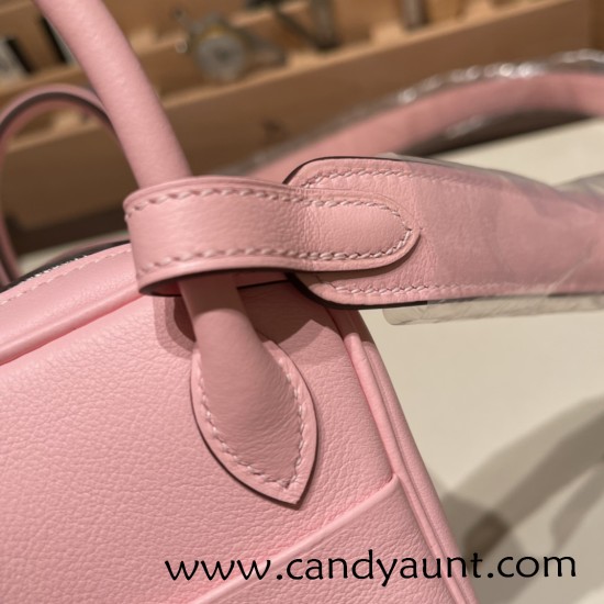 Hermes Mini Lindy swift 3Q /Rose Sakura Silver Hardware 013 Hermes Mini Lindy swift 3Q /Rose Sakura Silver Hardware 013