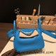 Hermes Mini Lindy swift 0F /Blue Frida Gold Hardware 014 Hermes Mini Lindy swift 0F /Blue Frida Gold Hardware 014