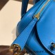 Hermes Mini Lindy swift 0F /Blue Frida Gold Hardware 014 Hermes Mini Lindy swift 0F /Blue Frida Gold Hardware 014