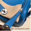 Hermes Mini Lindy 0F/ Blue Frida 0F /Blue Frida Silver Hardware 015