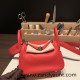 Hermes Mini Lindy S3/Rouge Cœur Silver Hardware 024 Hermes Mini Lindy S3/Rouge Cœur Silver Hardware 024
