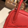 Hermes Mini Lindy S3/Rouge Cœur Silver Hardware 024