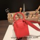 Hermes Mini Lindy S3/Rouge Cœur Silver Hardware 024 Hermes Mini Lindy S3/Rouge Cœur Silver Hardware 024