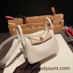 Hermes Mini Lindy CLEMENCE 10 /Craie Gold Hardware 028