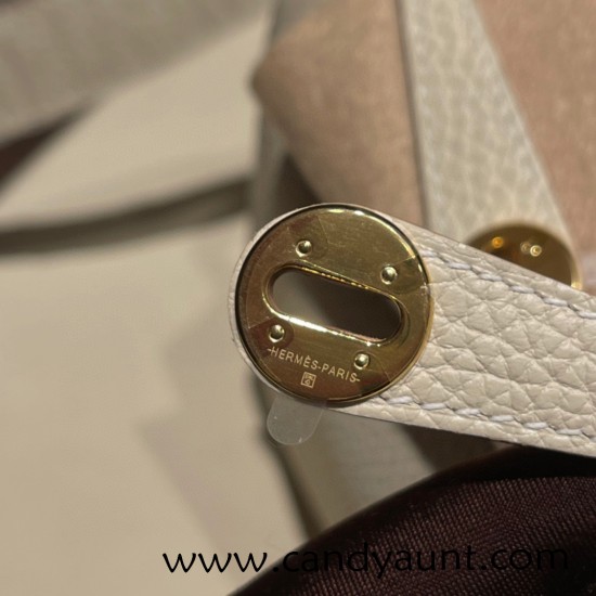Hermes Mini Lindy CLEMENCE 10 /Craie Gold Hardware 028 Hermes Mini Lindy CLEMENCE 10 /Craie Gold Hardware 028