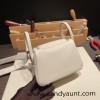 Hermes Mini Lindy Clemence10 /Craie Silver Hardware 035