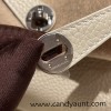 Hermes Mini Lindy Clemence10 /Craie Silver Hardware 035