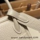 Hermes Mini Lindy Clemence10 /Craie Silver Hardware 035
